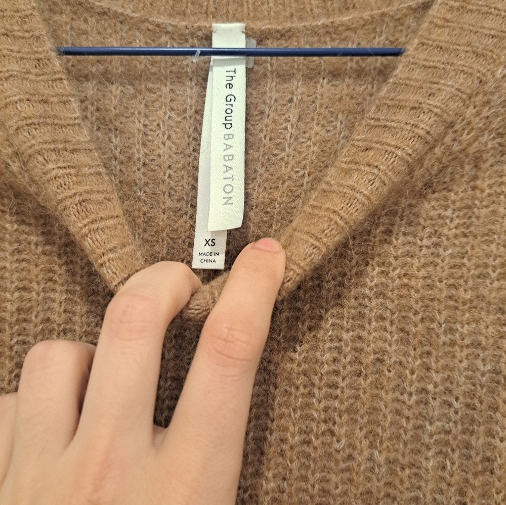 Aritzia Babaton Camel Knit Sweater with Tie - Picture 5 of 5